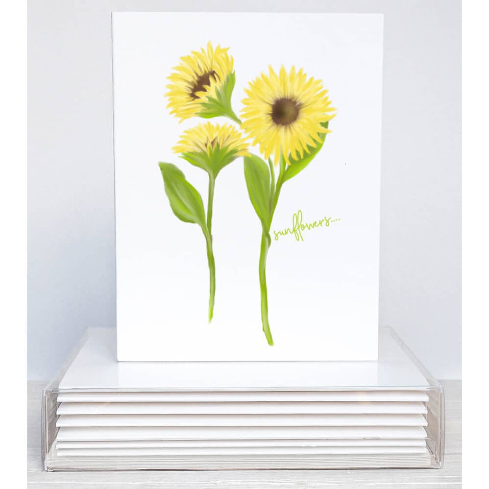 sunflowers note card