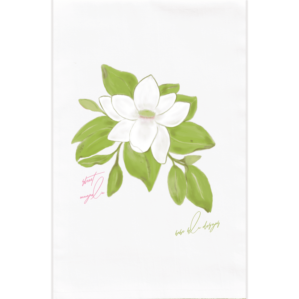 sweet magnolia flour sack towel