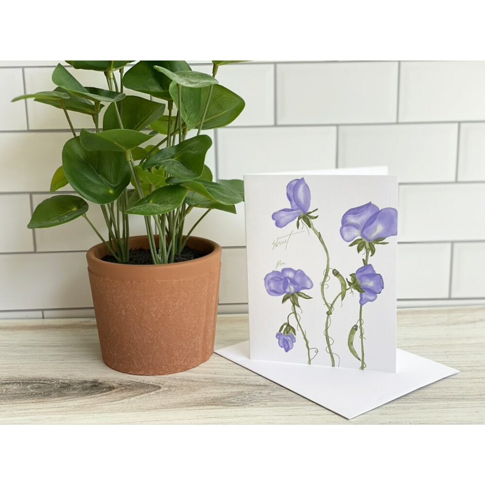 sweet pea note cards