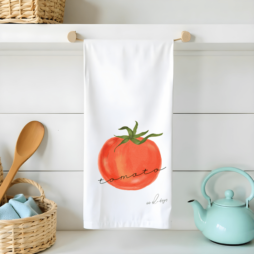tomato flour sack tea towel