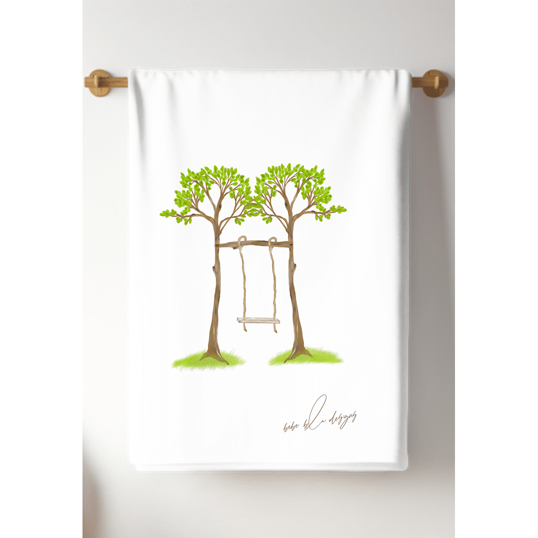 tree swing tea towel
