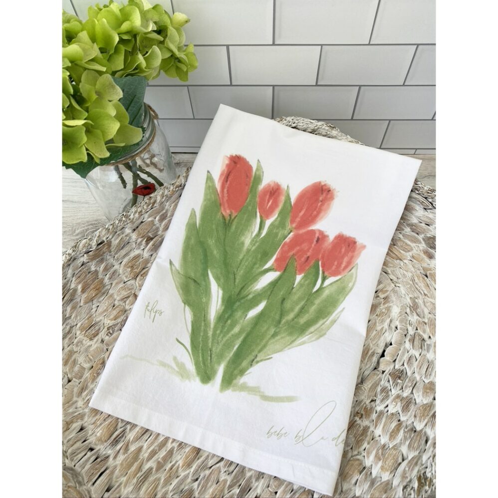 tulips flour sack towel