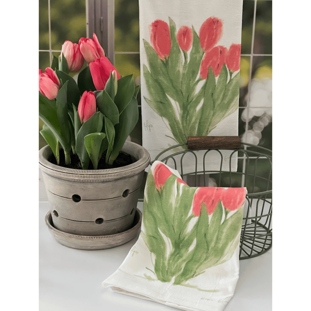 tulips flour sack towel