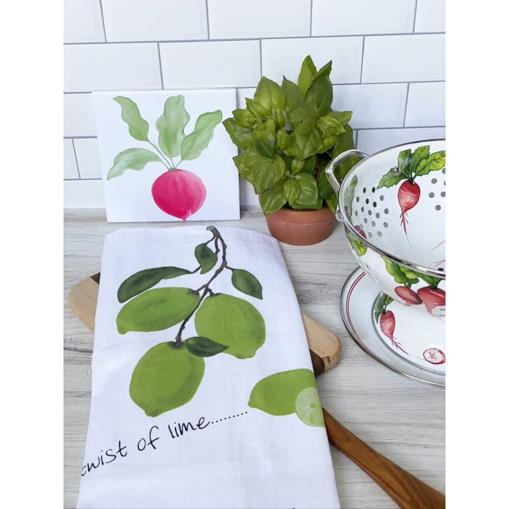 lime flour sack towel