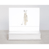 a skinny beige vintage golf bag with vintage golf clubs on a note card that allows your greeting to be seen on the outside and inside of the card