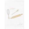 vintage rolling pin, whisk and wooden spoon with the word: vintage on a flour sack towel