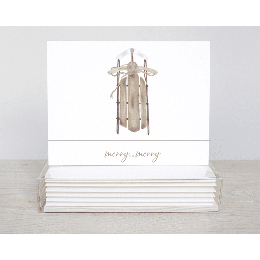 vintage sled note cards