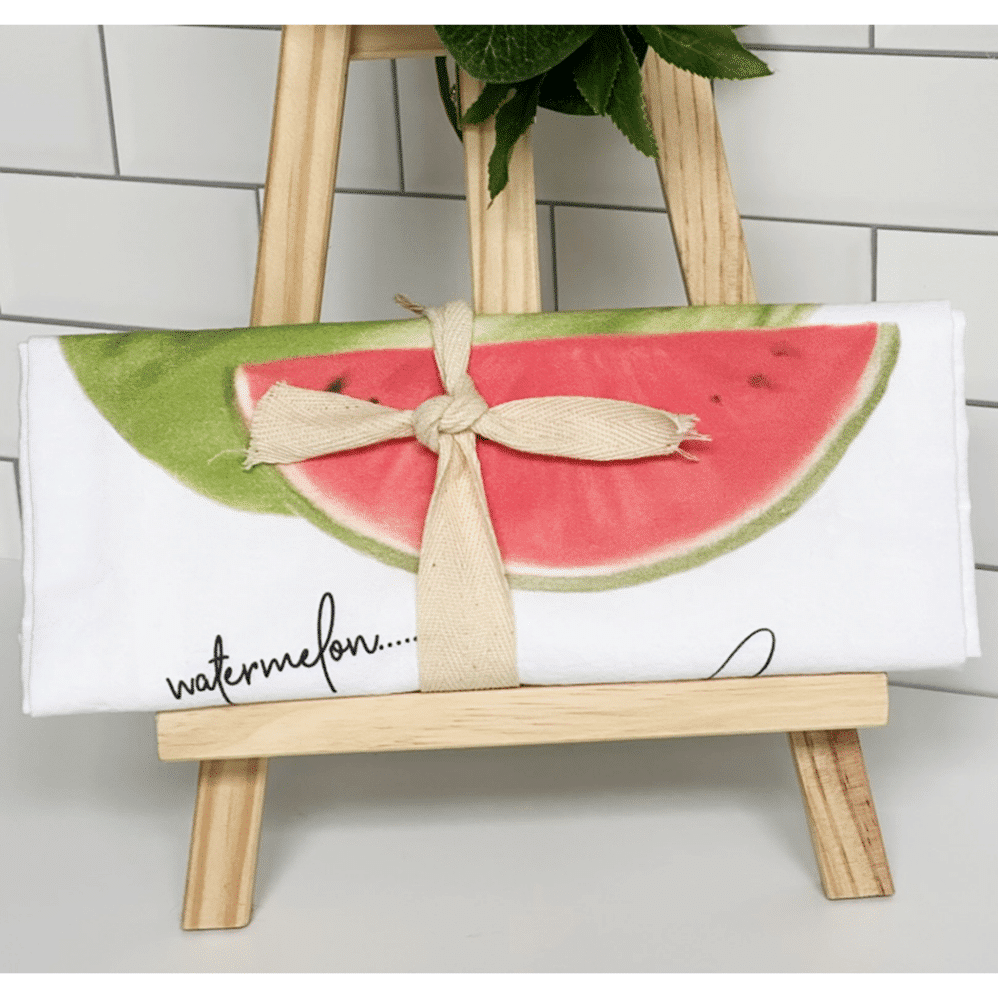 watermelon flour sack towel wrapped