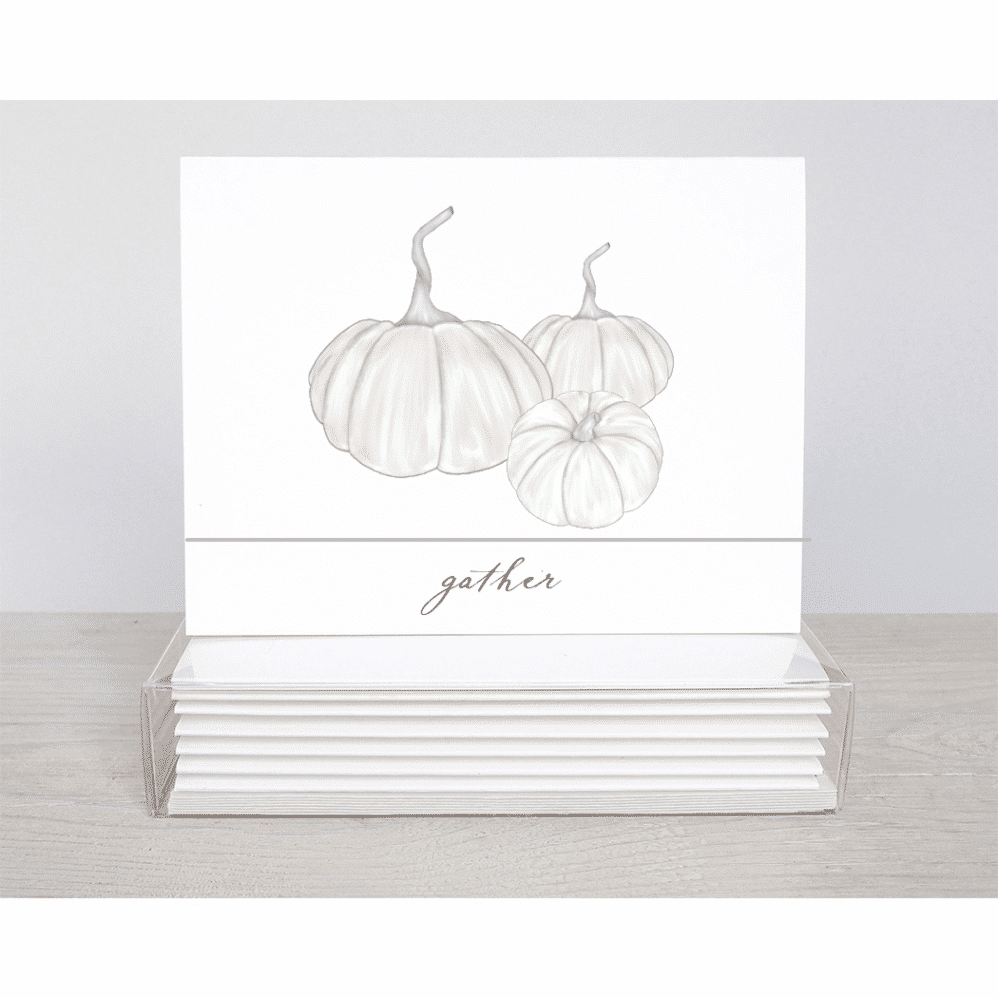 white heirloom pumpkin note cards