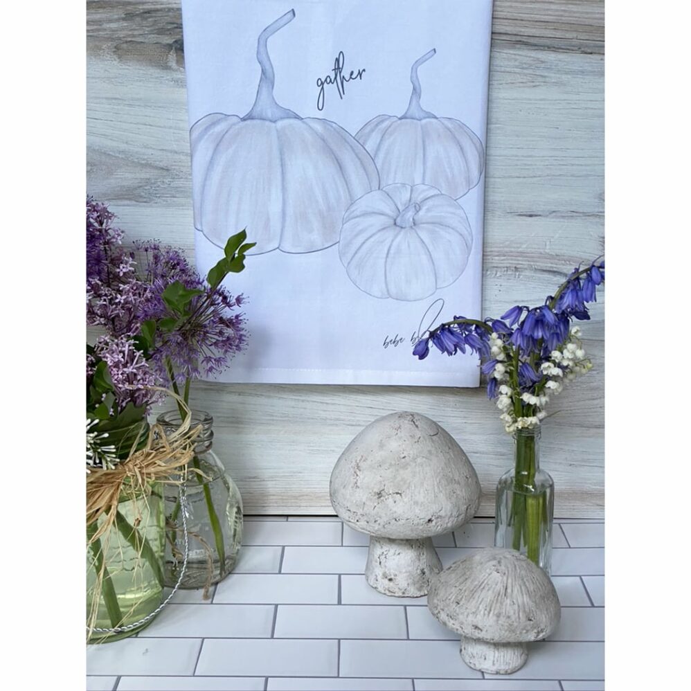 White Heirloom Pumpkins Flour Sack Towel