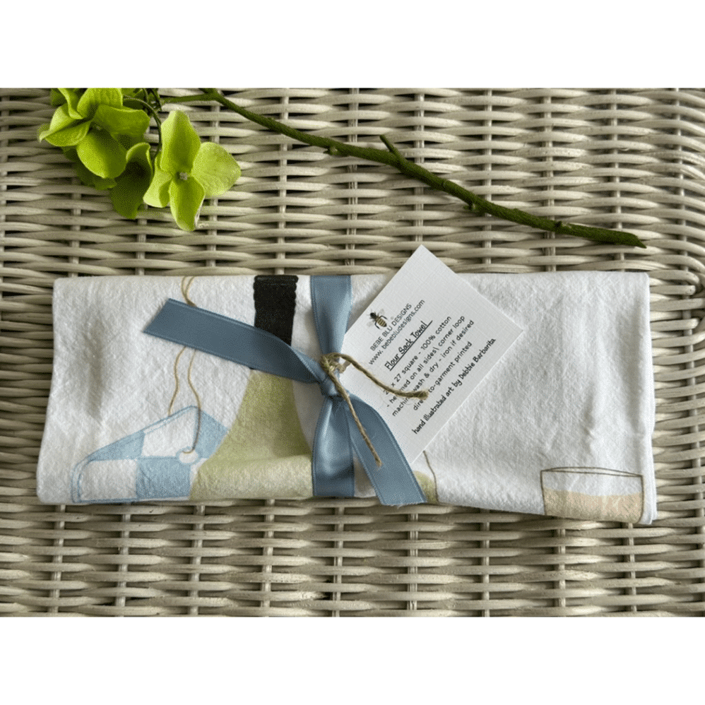 wine and cheese board flour sack towel