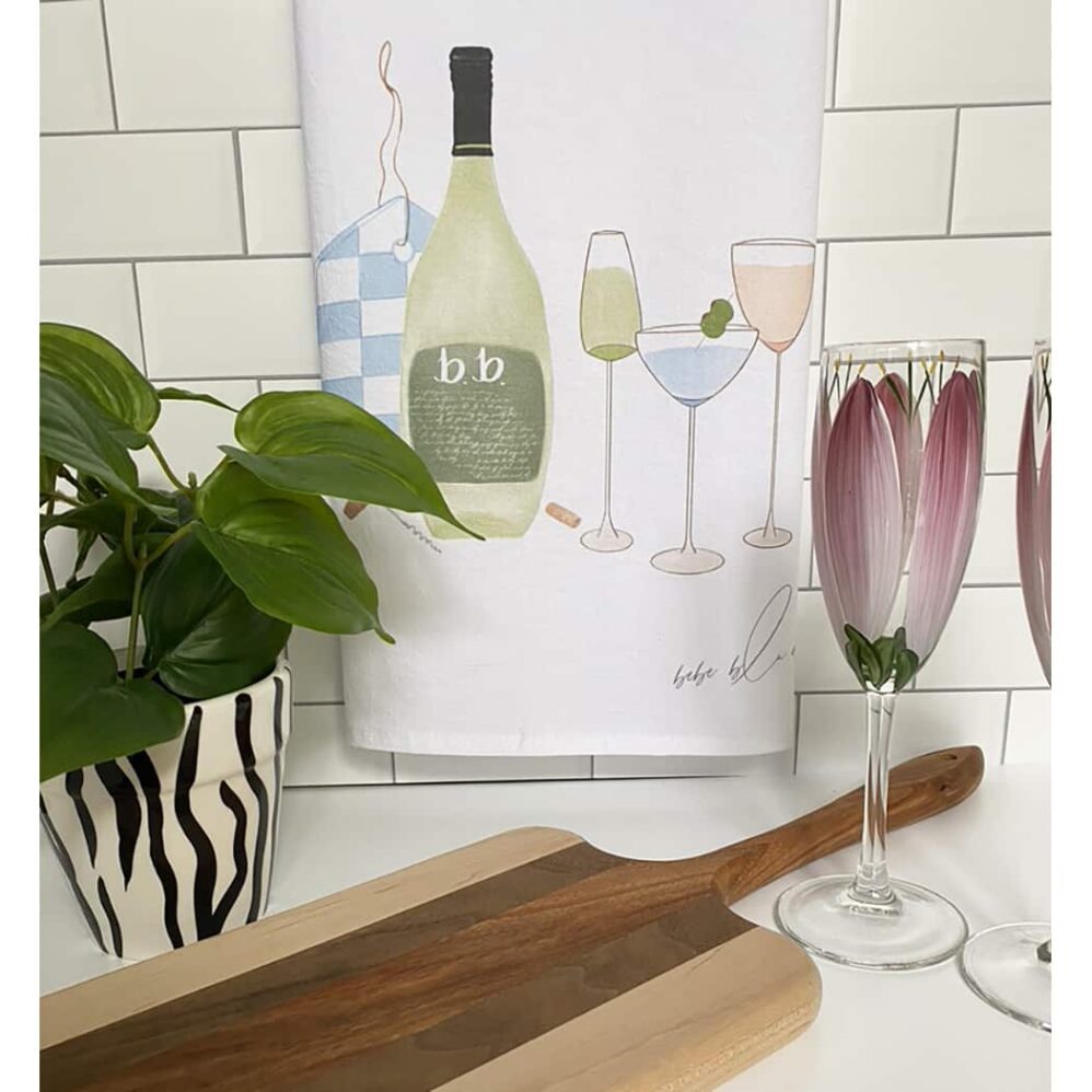 Wine and Cheese Board Flour Sack Towel