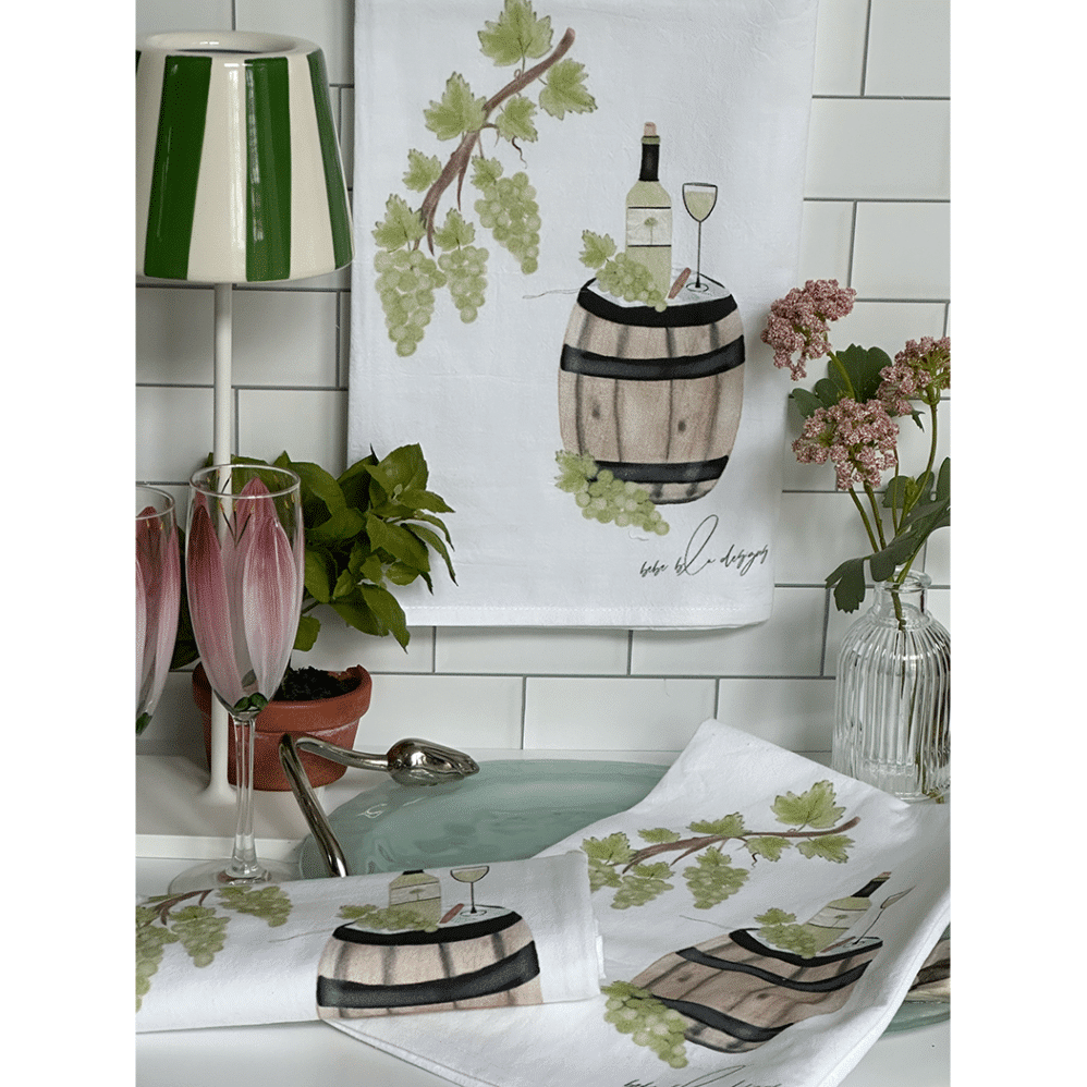 wine barrel flour sack towel basket