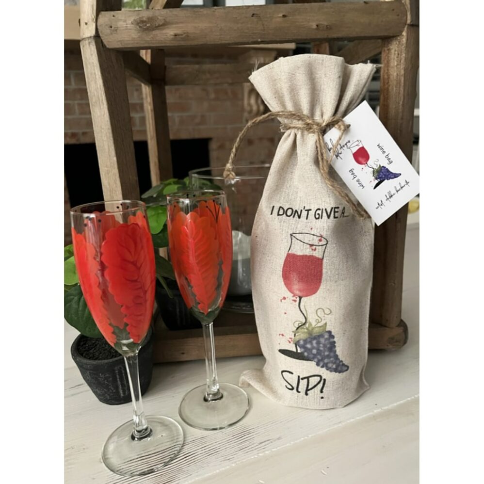 wine glass wine bag