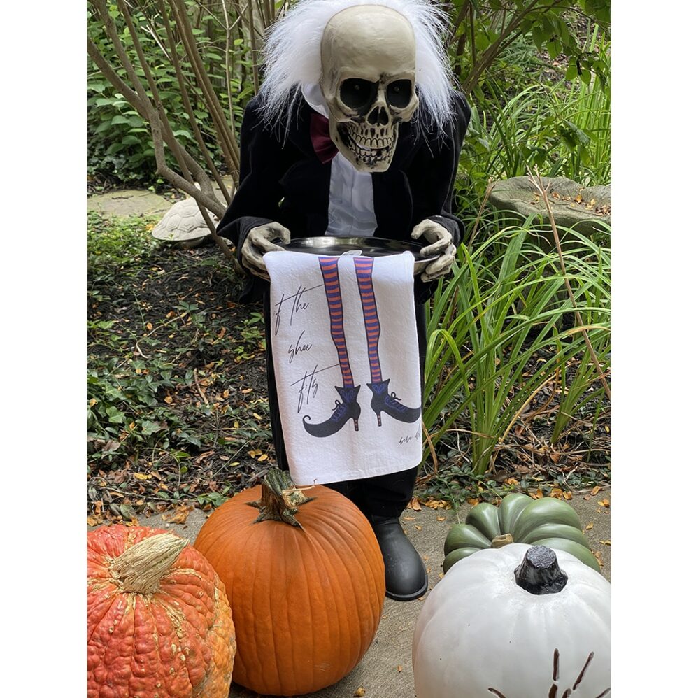 witch legs flour sack towel