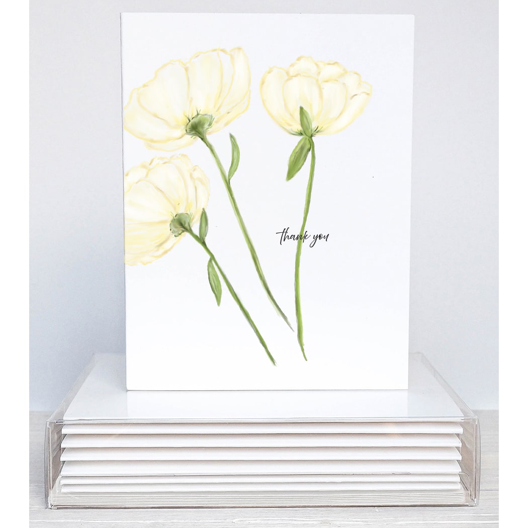 yellow peonies note cards