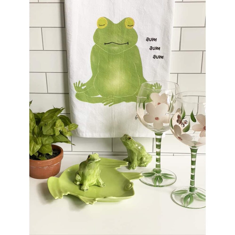 Yoga Frog Flour Sack Towel